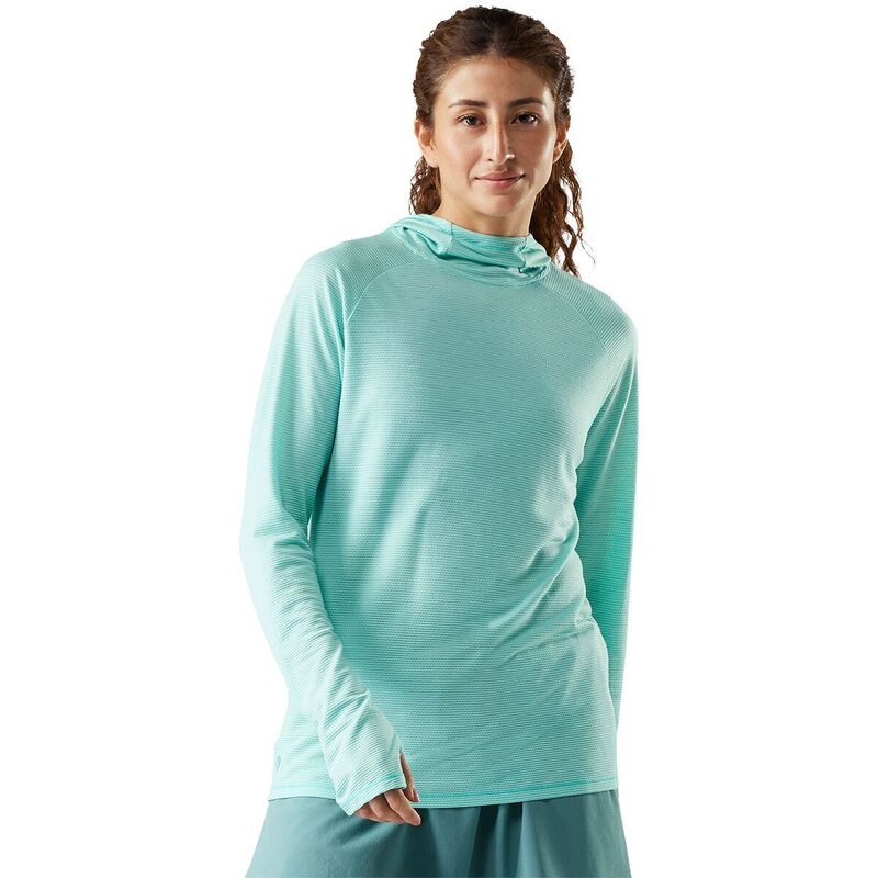 かっこ良い羊毛 レディース トップス プルオーバー メッシュ パーカー Smartwool Active Meshoodie - Women\u0027s Pacific Blue 青み