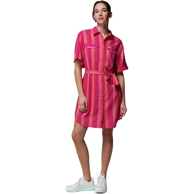 コロンビア レディース トップス ワンピース Columbia PFG Open Water Shift Dress - Women's Guava Pink/Lowtide Stripe ピンク|ReVida 店
