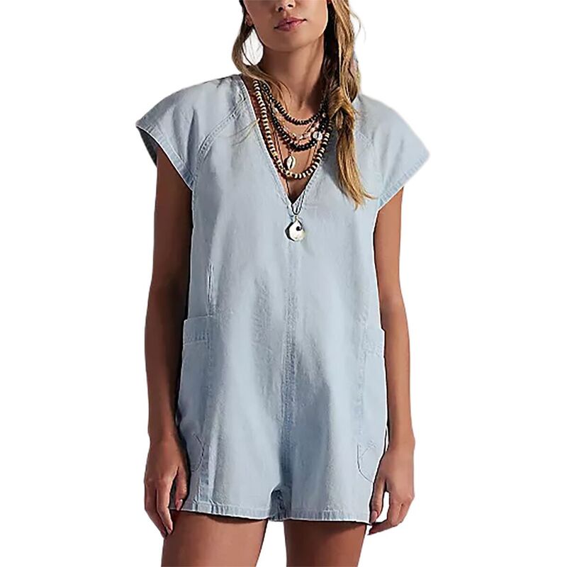 フリーピープル レディース ボトムス カジュアルパンツ ロンパース デニム Free People Free Fall Denim Romper - Women's Water デニム|ReVida 店