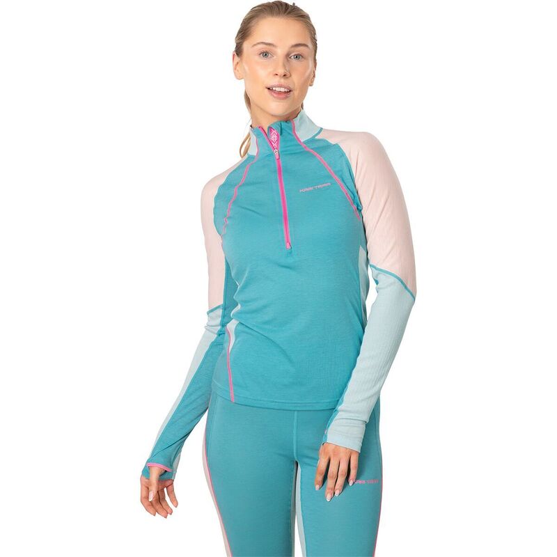 カリ ツラー レディース トップス Tシャツ 長袖 Kari Traalma 1/2-Zip Long-Sleeve Baselayer Shirt - Women's Blue Lagoon ブルー｜ReVida 店