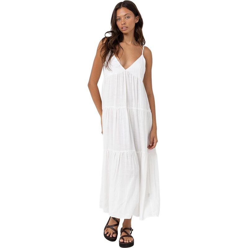 リズム レディース トップス ワンピース ティアード ミディ Rhythm Classic Tiered Midi Dress - Women's White ホワイト