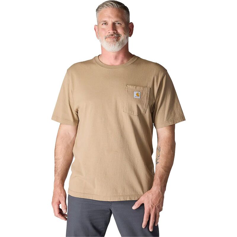 鉄道車両ハート形 メンズ トップス ティーシャツ 半袖 Carhartt Workwear Loose Fit Pocket Short-Sleeve T-Shirt - Men\u0027s Desert Tシャツ・カットソー-メンズファッション-トップス