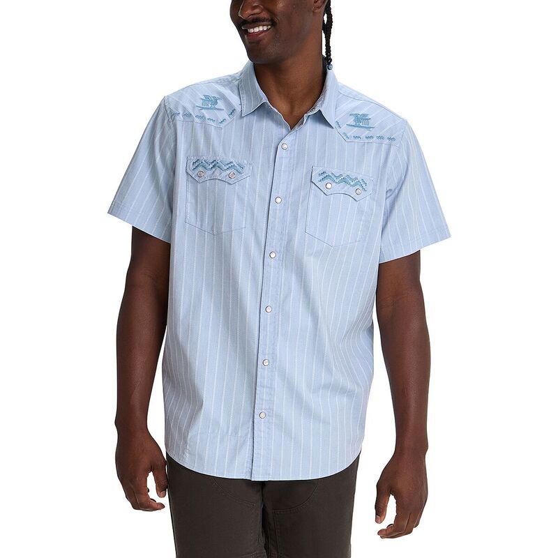 ハウラーブラザーズ メンズ トップス シャツ Howler Brothers Crosscut Deluxe Snapshirt - Men'surfbird/Sky Oxfordobby