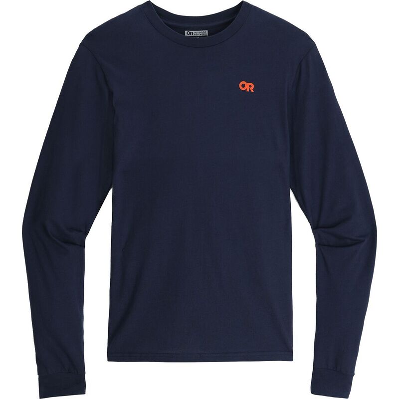 アウトドアリサーチ メンズ トップス Tシャツ ロゴ 長袖 Outdooresearch Alpine Logo Long-Sleeve T-Shirt Dark Navy ネイビー｜ReVida 店