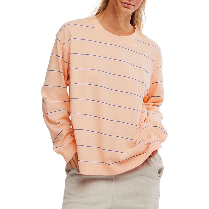 フリーピープル レディース トップス プルオーバー 刷り上げる FP Movement Printed Hustle Layer Top - Women\u0027s Awning Stripeach 桃