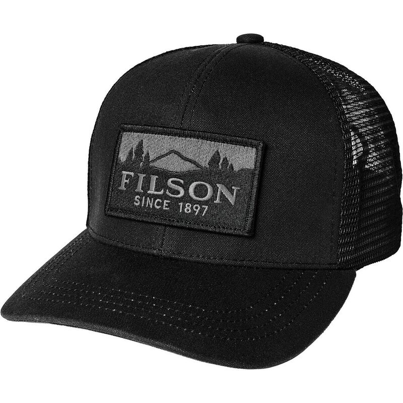 フィルソン メンズ 付属物 鳥打ち帽 メッシュ 旗がしら Filson Scenic Waxed Logger Mesh Cap Black 黒いこと