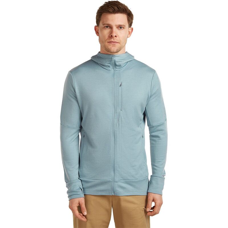 アイスブレーカー メンズ トップス Tシャツ 長袖 パーカー Icebreaker Merino 260 Quantum Long-Sleeve Zip Hoodie - Men's Flint Blue ブルー｜ReVida 店