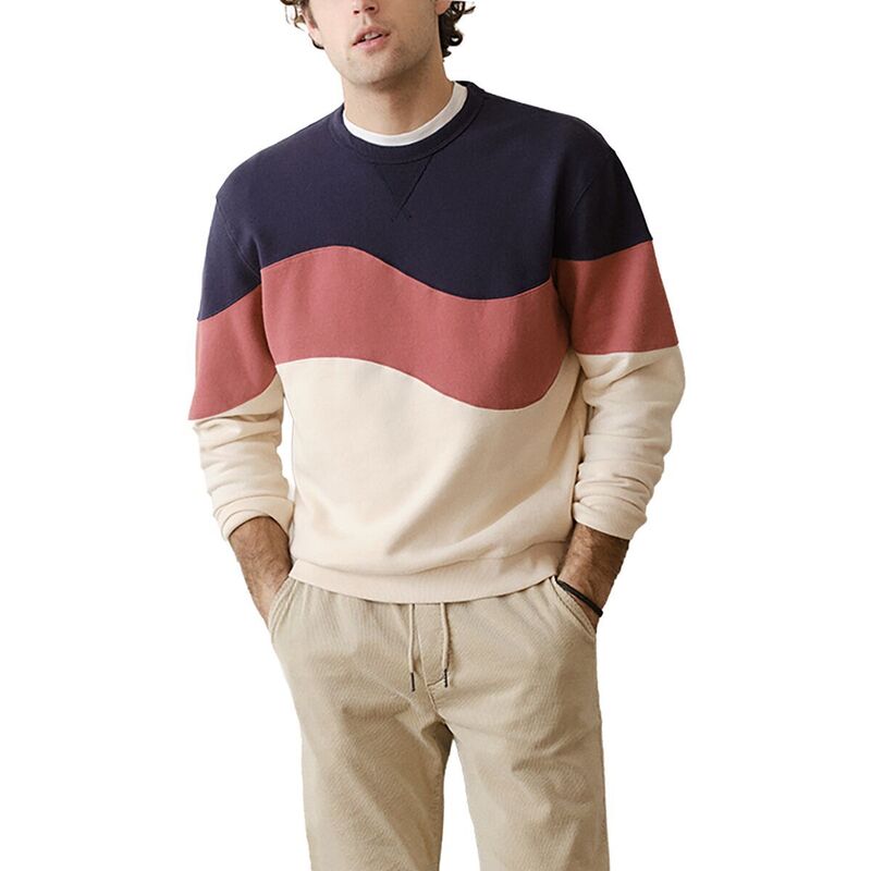 マリーン レイヤー メンズ アウター パーカー・スウェット クルーネック シャツ フリース Marine Layerelaxed Cloud 9 Fleece Crewneck Sweatshirt - Men's Withered Rose Colorblock