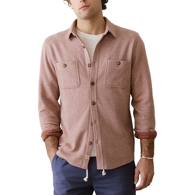 マリーン レイヤー メンズ トップス シャツ Marine Layer Pacifica Stretch Twill Overshirt - Men's Faded Red レッド｜ReVida 店