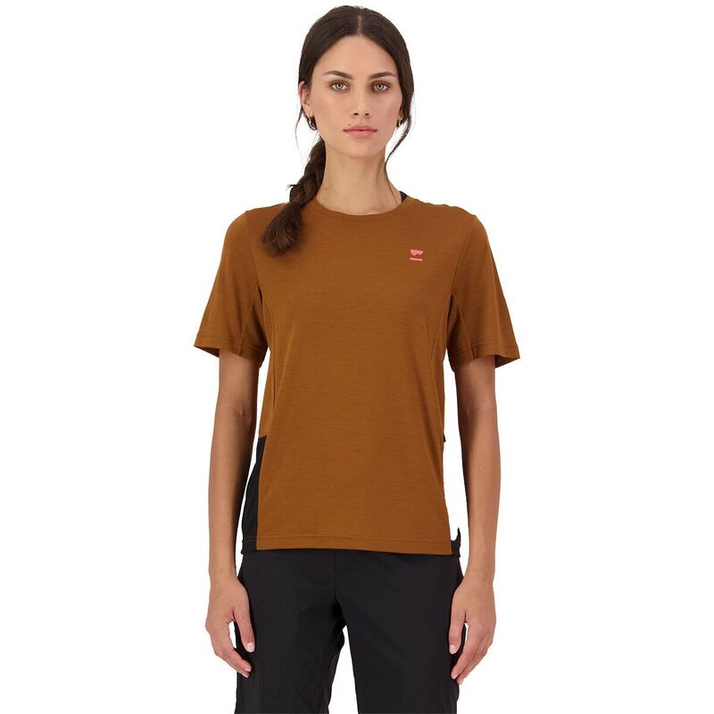 モンスロイヤル レディース トップス シャツ 半袖 Mons Royale Tarn Merino Shift Short-Sleeve Shirt - Women's Caramel/Black ブラック