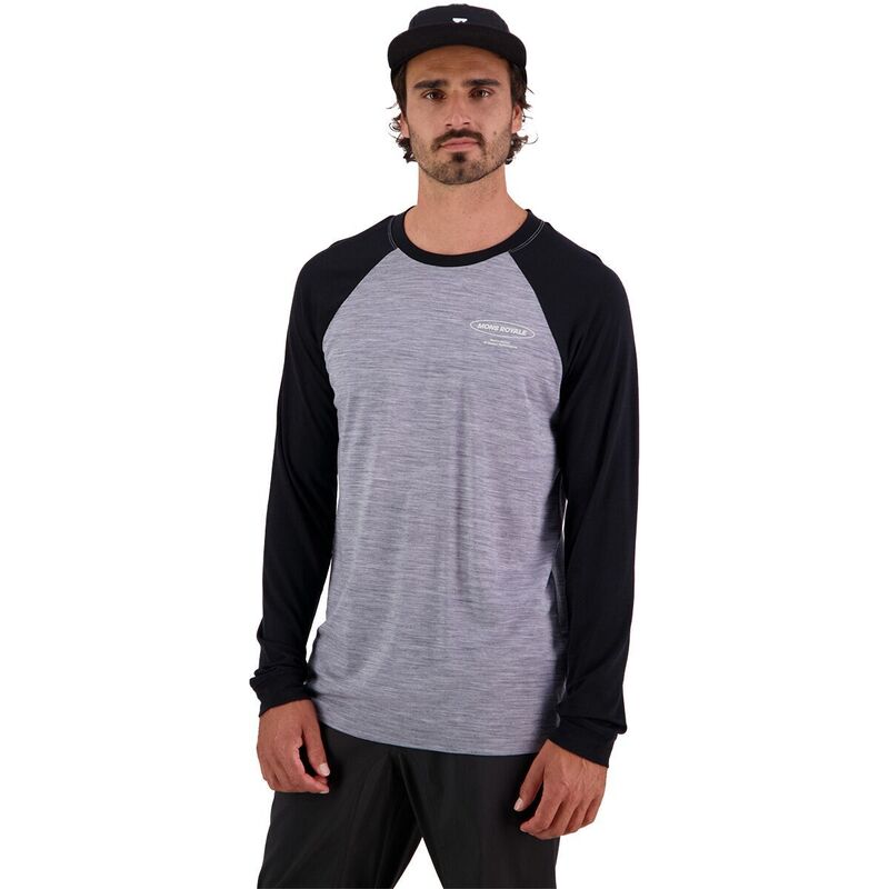 モンスロイヤル メンズ トップス プルオーバー Mons Royale Icon Raglan Top - Men\u0027s Grey Heather/Black 黒いこと