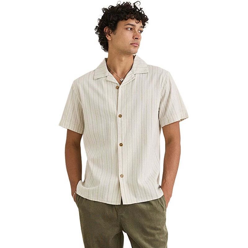 リズム メンズ トップス シャツ 半袖 Rhythm Vacation Stripe Short-Sleeve Shirt - Men's Natural ストライプ