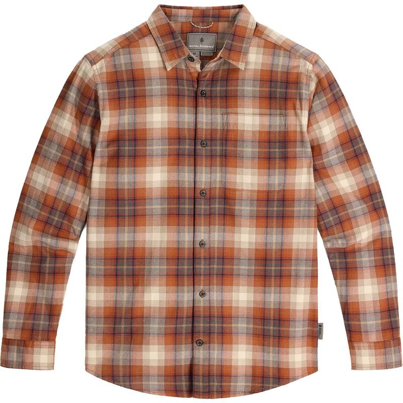 ロイヤルロビンズ メンズ トップス シャツ コットン Royal Robbins Lieback Organicotton Flannel Shirt - Men's Rust Brown Dipsea Pld ラスト