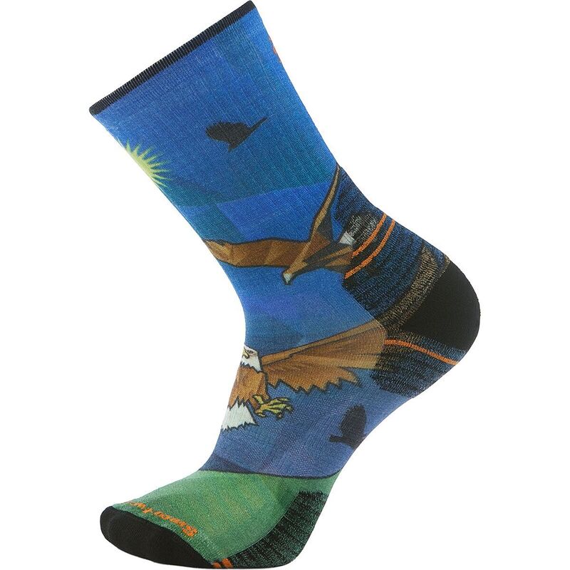 スマートウール メンズ アンダーウェア 靴下 プリント Smartwool Hike Targeted Cushion Eagle Print Crew Sock - Men's Laguna Blue ブルー