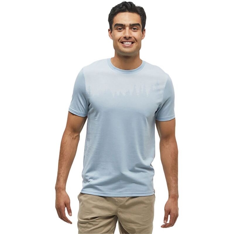 テンツリー メンズ トップス Tシャツ Tentree Juniper T-Shirt - Men Blue Haze Heather/White ホワイト