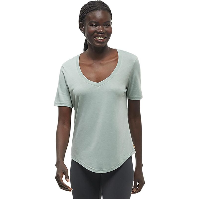 什天然木 レディース トップス ティーシャツ Vのど首 TentreeBlend V-Neck T-Shirt - Women\u0027s Oasis Heather ギョリュウモドキ レディースファッション-Tシャツ・カットソー