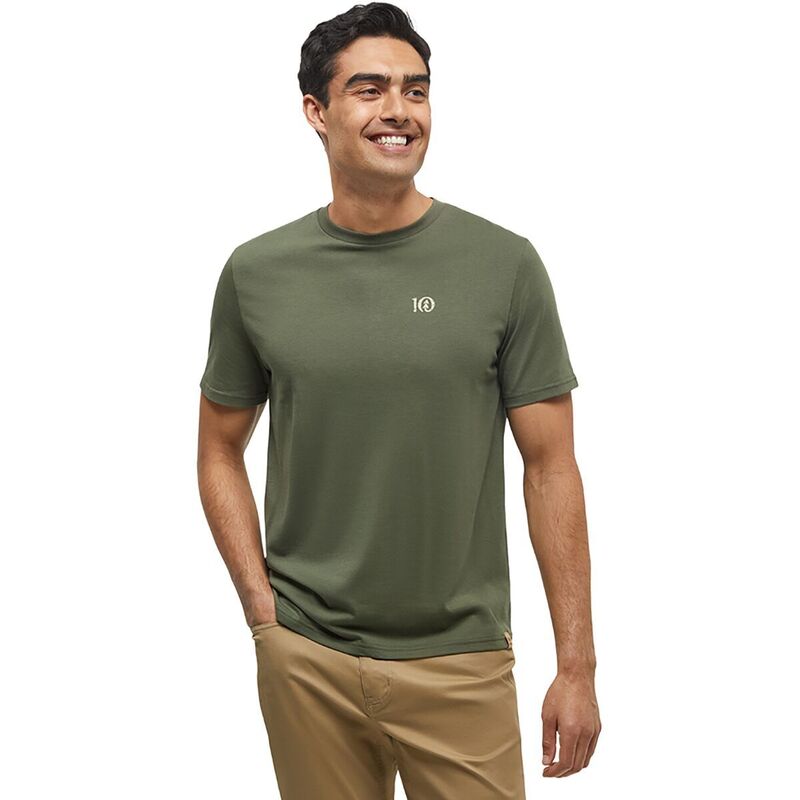 テンツリー メンズ トップス Tシャツ Tentree Woodblock Ten T-Shirt - Men Deep Olive/Sunray オリーブ