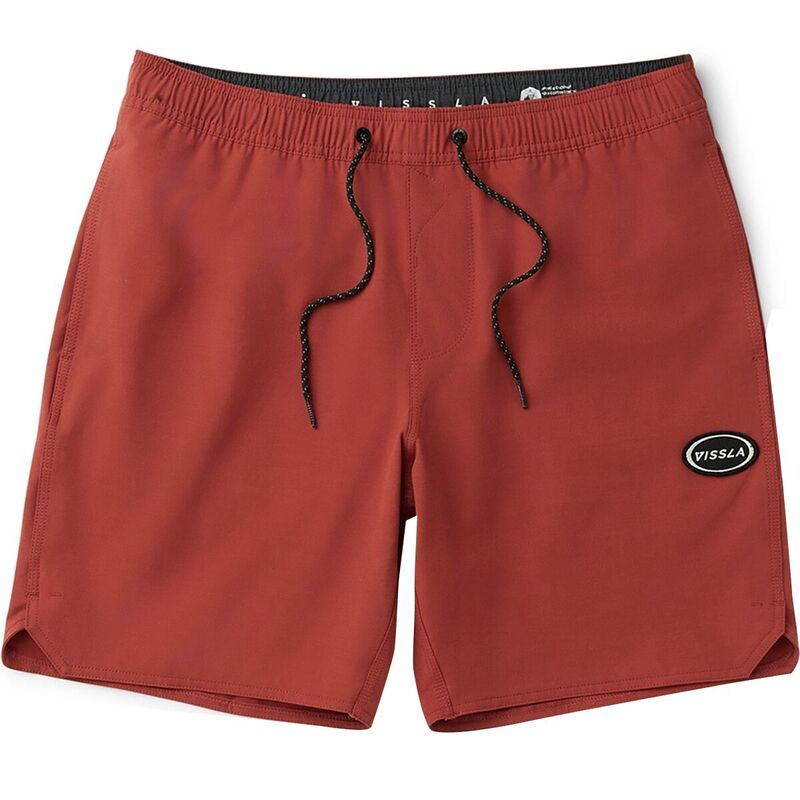 ヴィスラ メンズ 水着 ハーフパンツ・ショーツ Vissla Solid Sets 17.5in Ecolastic Short - Men's Red レッド