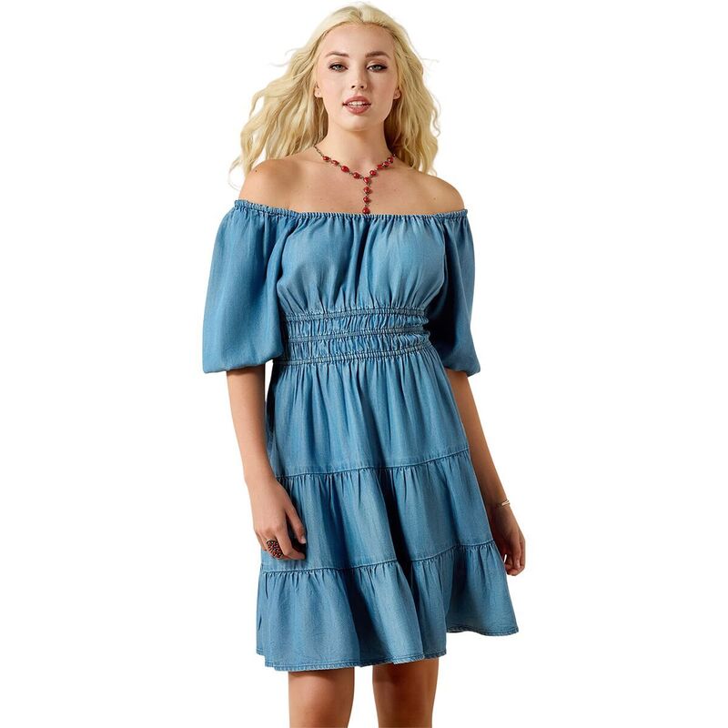 アリアト レディース トップス ワンピース Ariat Juliet Dress - Women's Light Wash Indigo インディゴ|ReVida 店