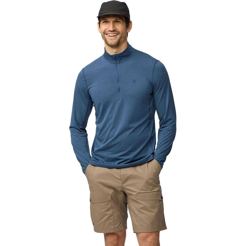 フェールラーベン メンズ トップス シャツ Fjallraven Abisko Day Hike 1/2-Zip Top - Men's Indigo Blue インディゴ｜ReVida 店