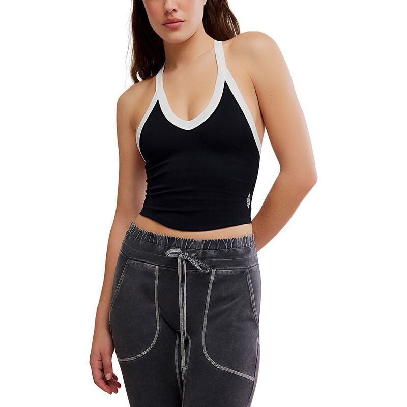 フリーピープル レディース トップス Tシャツ Vネック カラーブロック FP Movement All Clear VNeck Colorblock Cami - Women's Black White Combo ホワイト
