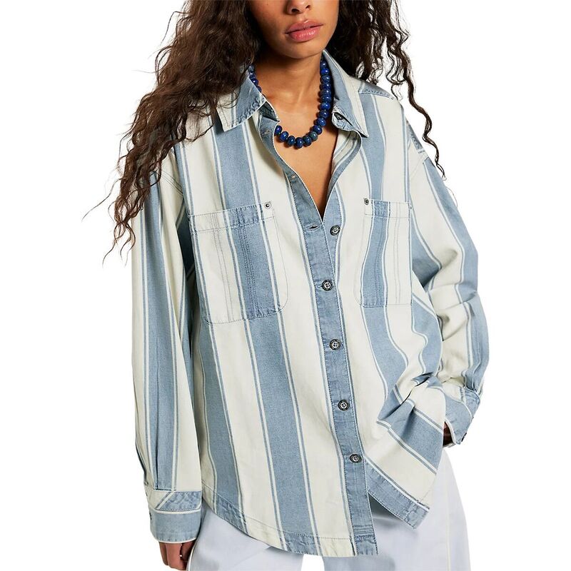 フリーピープル レディース トップス プルオーバー Free People Crossroadstriped Shirt - Women\u0027s Indigo Combo インディゴ