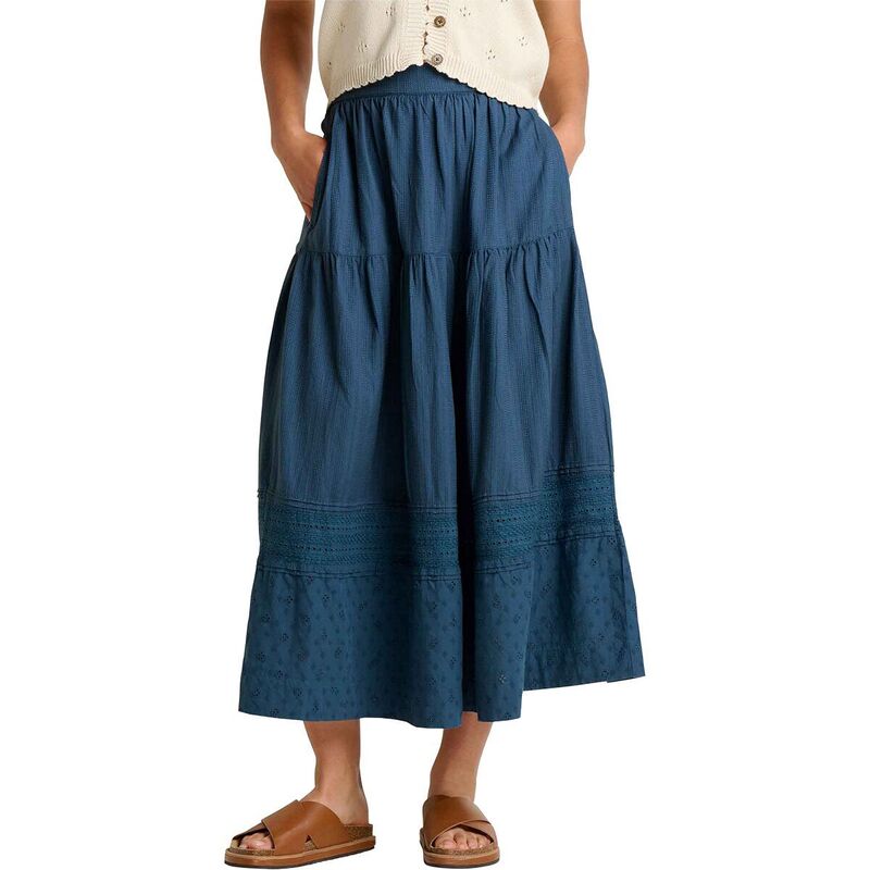 ドード アンドコー レディース ボトムスカート ミディ キャップ ケープ Toad&Co Airscape Midi Skirt - Women's Midnight Dobby|ReVida 店