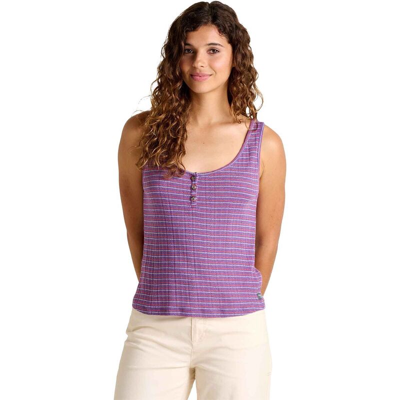 ドード アンドコー レディース トップス 貯蔵タンクいの一番 Toad\u0026Co Foothill Pointelle Henley Tank Top - Women\u0027s Plum Pattern 酸桃 タンクトップ-トップス-レディースファッション