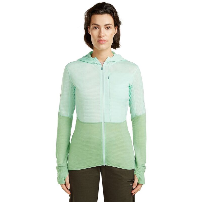アイスブレーカー レディース アウター 上衣・上衣 フリース パーカー Icebreaker Merino Blend 200 RealFleece Descender Zip Hoodie - Women\u0027s Mint/Seaglass/Cb ペパーミント