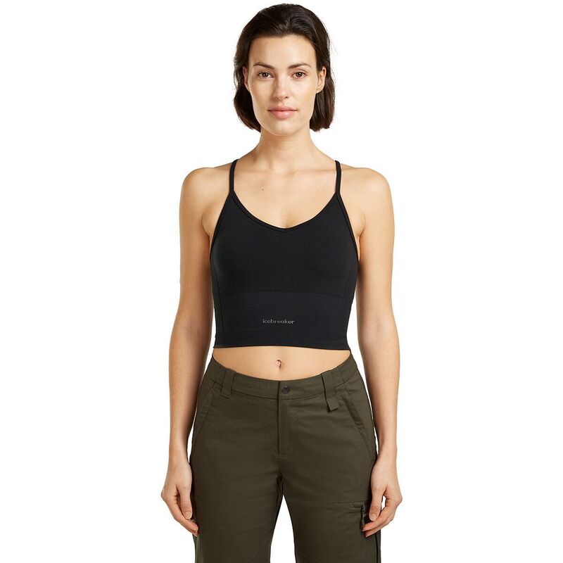 アイスブレーカー レディース トップス Tシャツ Icebreaker Merino Blend 260 Seamless Rib Strappy Tank Top - Women's Black ブラック