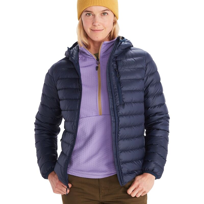 モルモット レディース アウター 上衣・上衣 落ち込む 上衣 Marmot Highlander Hooded Down Jacket - Women\u0027s Arctic Navy 米国海軍 コート・ジャケット-レディースファッション