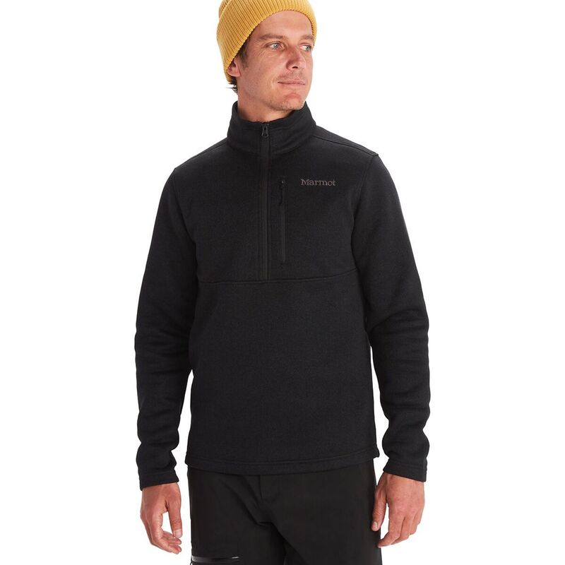 モルモット メンズ アウター 上衣・上衣 フリース Marmot Drop Line 1/2-Zip Fleece Jacket - Men\u0027s Black 黒いこと