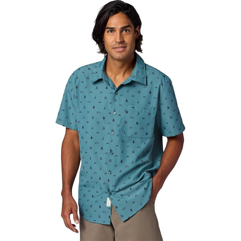 マーモット メンズ トップス シャツ 半袖 Marmot AirExchange SolarShield Novelty Short-Sleeve Shirt - Men'seafloor Camping Trip｜ReVida 店