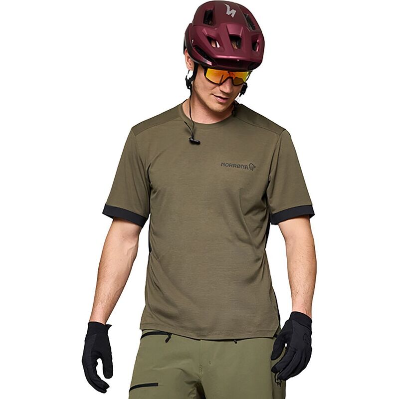 ノローナ メンズ トップス Tシャツ Norrona Fjora Equaliser T-shirt - Men's Olive Night/Caviar Black ブラック 21,445円