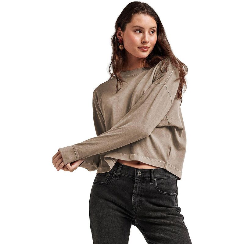 リッチャープアー レディース トップス Tシャツ 長袖 Richer Poorerelaxed Crop Long-Sleeve T-Shirt - Women's Warm Grey グレー