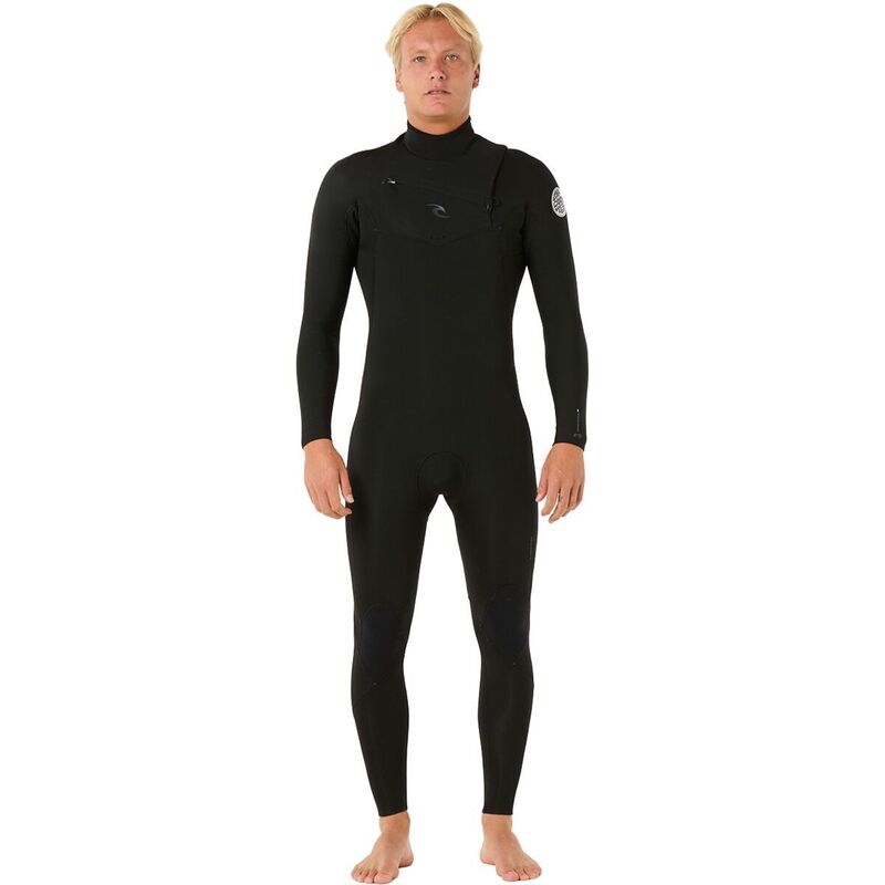 下唇長い巻き毛 メンズ 水泳着 上下書き割り Rip Curl Dawn Patrol 3/2 Chest-Zip Full Wetsuit - Men\u0027s Black 黒いこと