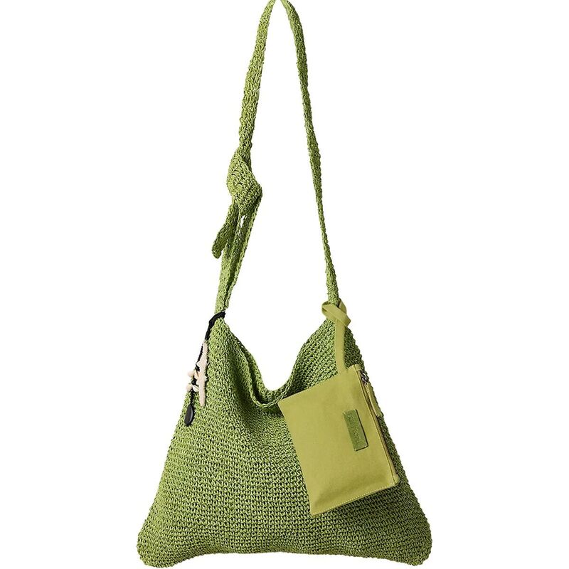 フリーピープル メンズ 御徒面子 Free People Coastal Crush Straw Tote Matcha