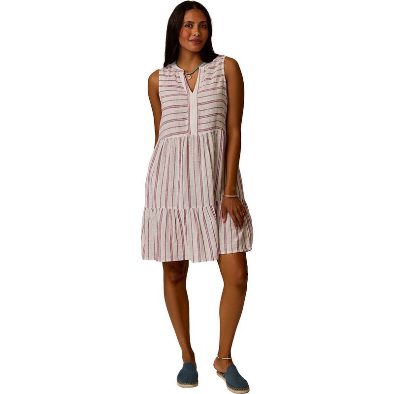 曲線状の形図案化 レディース トップス 衣装 リネン Carve Designs Nellie Linen Dress - Women\u0027s Kentucky Stripe 縞模様 ワンピース-レディースファッション