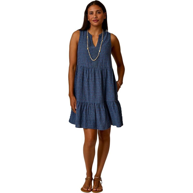 曲線状の形図案化 レディース トップス 衣装 リネン Carve Designs Nellie Linen Dress - Women\u0027s Tossed Batik ワンピース-レディースファッション
