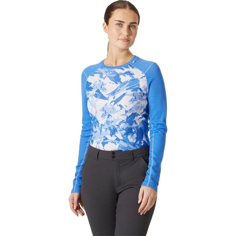 ヘリーハンセン レディース トップス プルオーバー グラフィック Helly Hansen Lifa Merino Midweight Graphic Top - Women\u0027s Ultra Blue Mountain Camo A 青み