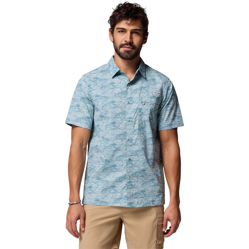 コロンビア メンズ トップス プルオーバー Columbia Wild Cast Camp Shirt - Men\u0027s Crushed Blue Pez Gallo 青色