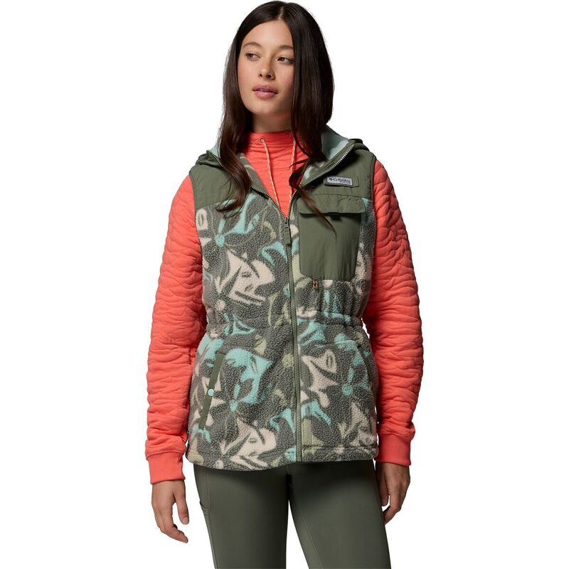 コロンビア レディース トップス より良い フリース Columbia PFG Open Water Fleece Vest - Women\u0027s Cypress Floraflauge/Cypress