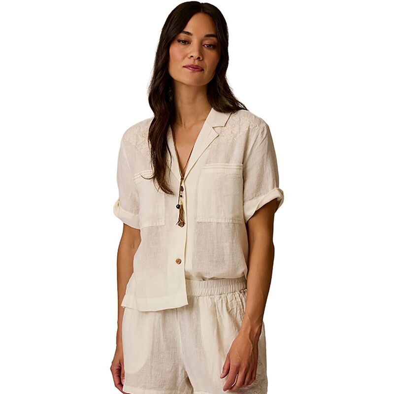カーブデザイン レディース トップス Tシャツ リネン Carve Designs Luca Linen Shirt - Women's Cloud Chambray｜ReVida 店
