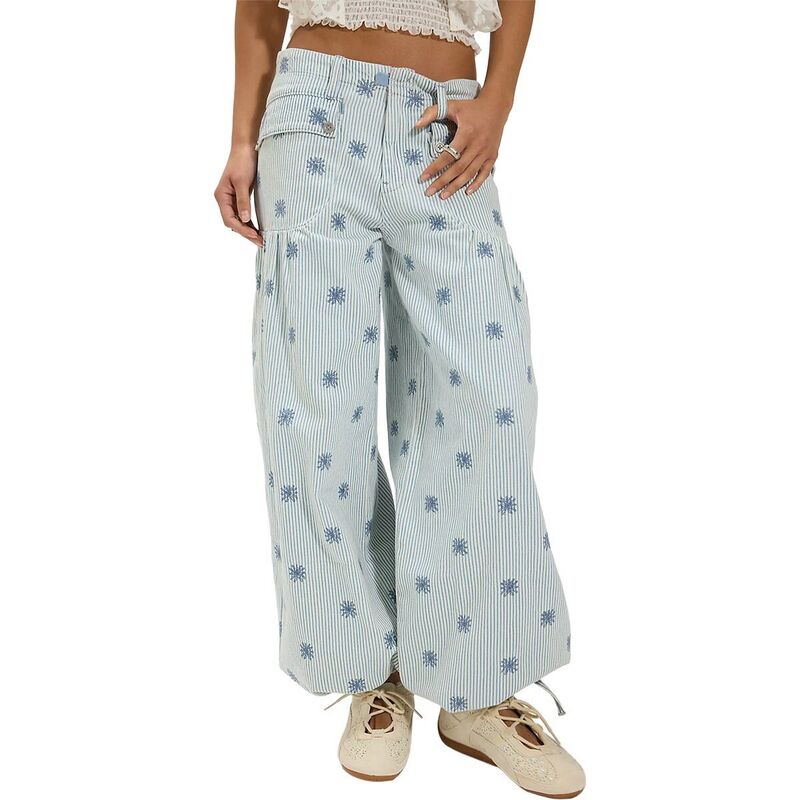 フリーピープル レディース ボトムス 心地好いズボン下 Free People Lotus Embrailroad Pant - Women\u0027s Indigo Railroad インディゴ