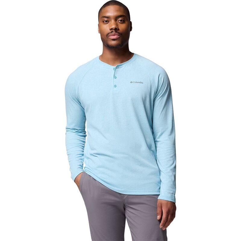 コロンビア メンズ トップス ティーシャツ Columbia Thistletown Hills Raglan Henley Shirt - Men\u0027s Vintage Blue Heather ギョリュウモドキ