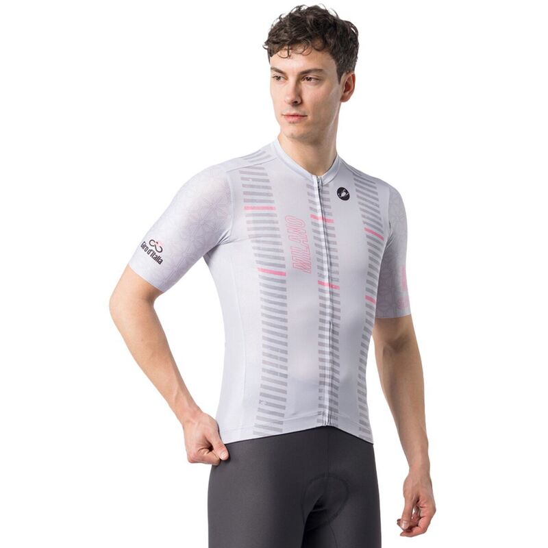 カステリ メンズ トップス ティーシャツ 半袖 プルオーバー Castelli #GIRO109 Rome Short-Sleeve Jersey - Men\u0027silver Gray/Rosa Giro 薄墨色