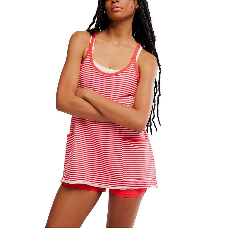 フリーピープル レディース トップス 衣装 刷り上げる ミニ FP Movement Hot Shot Mini Printedress - Women\u0027s Court Stripe Grapefr 縞模様