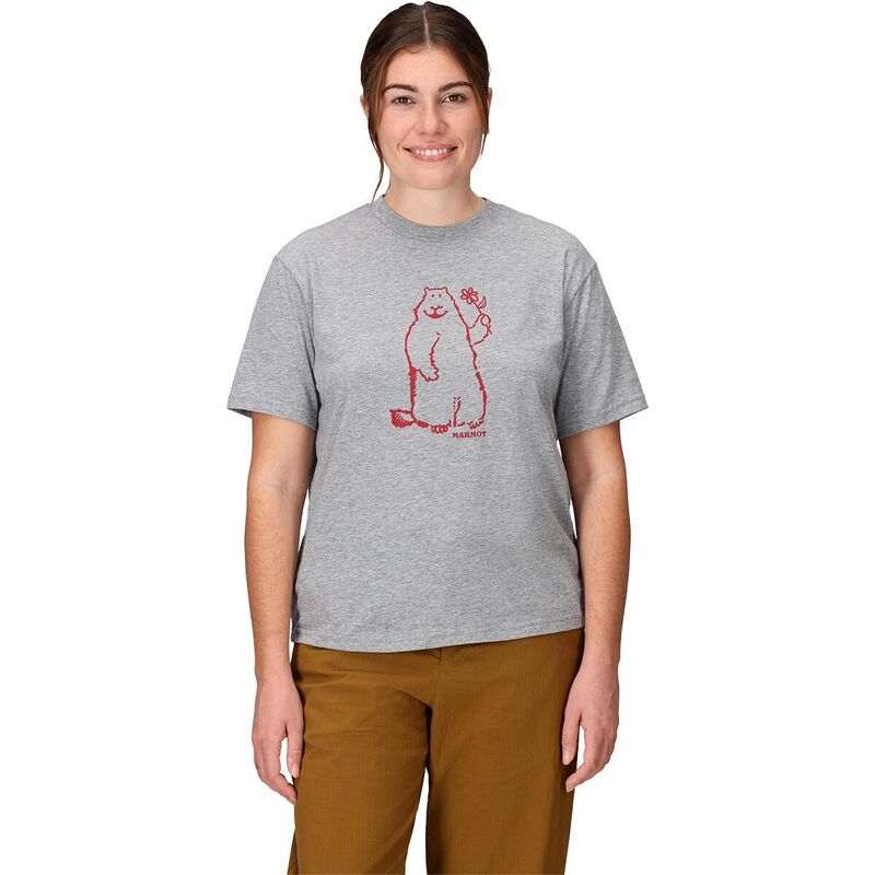 マーモット レディース トップス Tシャツ Marmot Flower Marty T-Shirt - Women's Grey Heather グレー|ReVida 店