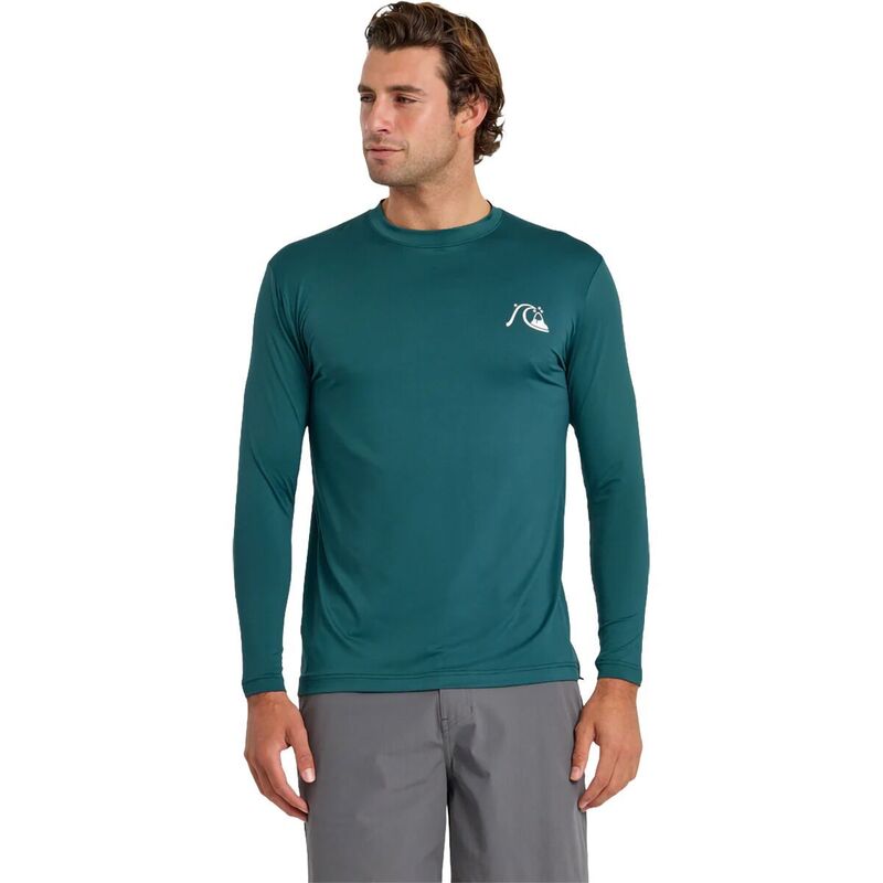クイックしろがね色 メンズ トップス ティーシャツ ロゴタイプ 長袖 Quiksilver デオキシリボ核酸 Logo Surf Long-Sleeve Shirt - Men\u0027s Mediterranea