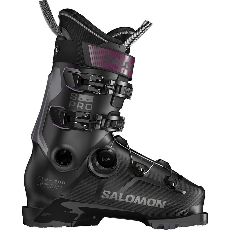サロモン メンズ シューズ ブーツ・レインブーツ Salomon S/Pro Supra BOA 100 Boot - 2026 Black/Dark Grey Met./Burgundy Met. 黒いこと